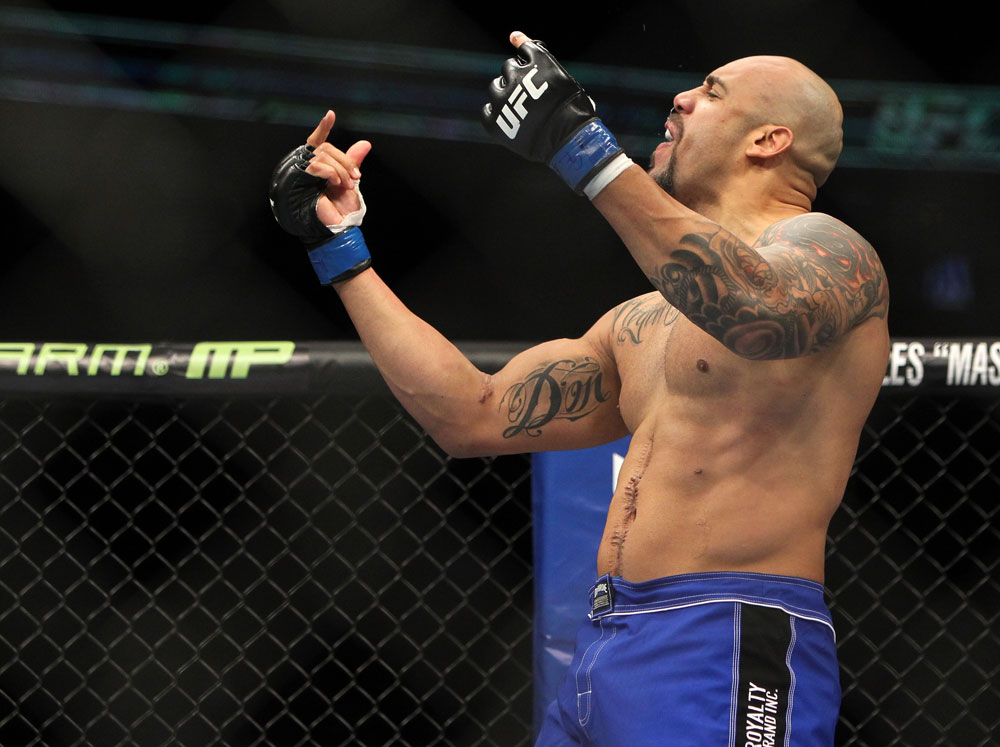 CHICAGO, IL - JANUARY 28:  Lavar Johnson reacts after knocking out Joey Beltran during the UFC on FOX event at United Center on January 28, 2012 in Chicago, Illinois.  (Photo by Josh Hedges/Zuffa LLC/Zuffa LLC via Getty Images) *** Local Caption *** Lavar Johnson