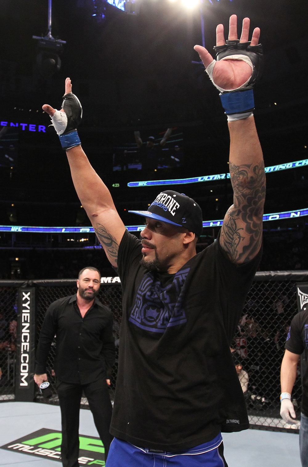 CHICAGO, IL - JANUARY 28:  Lavar Johnson reacts after knocking out Joey Beltran during the UFC on FOX event at United Center on January 28, 2012 in Chicago, Illinois.  (Photo by Nick Laham/Zuffa LLC/Zuffa LLC via Getty Images) *** Local Caption *** Lavar Johnson