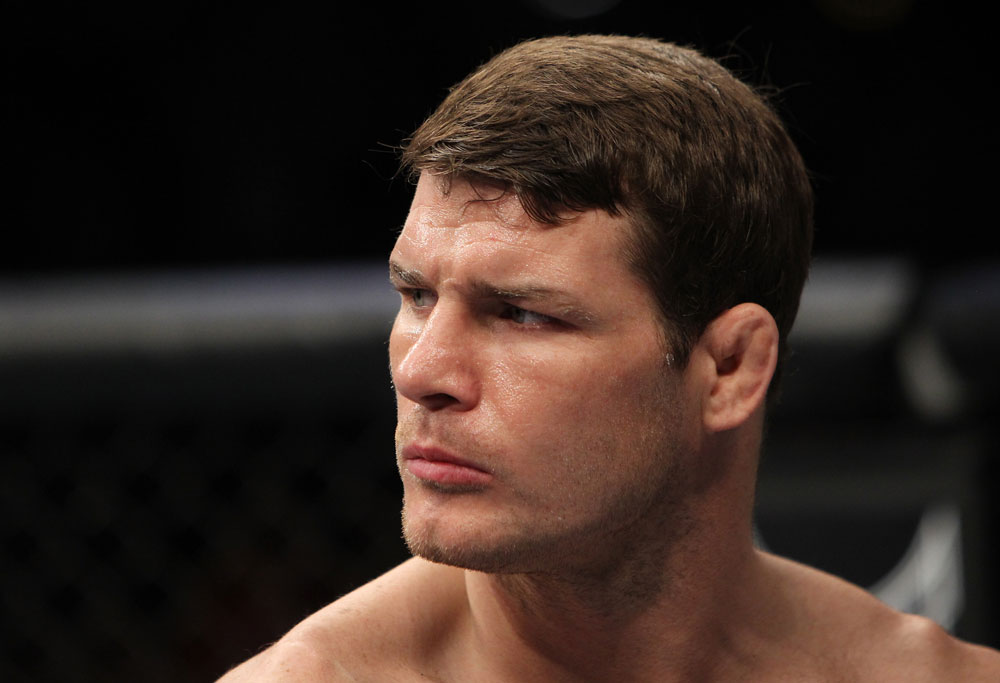 CHICAGO, IL - JANUARY 28:  Michael Bisping stands in the Octagon before his bout against Chael Sonnen during the UFC on FOX event at United Center on January 28, 2012 in Chicago, Illinois.  (Photo by Josh Hedges/Zuffa LLC/Zuffa LLC via Getty Images) *** Local Caption *** Michael Bisping