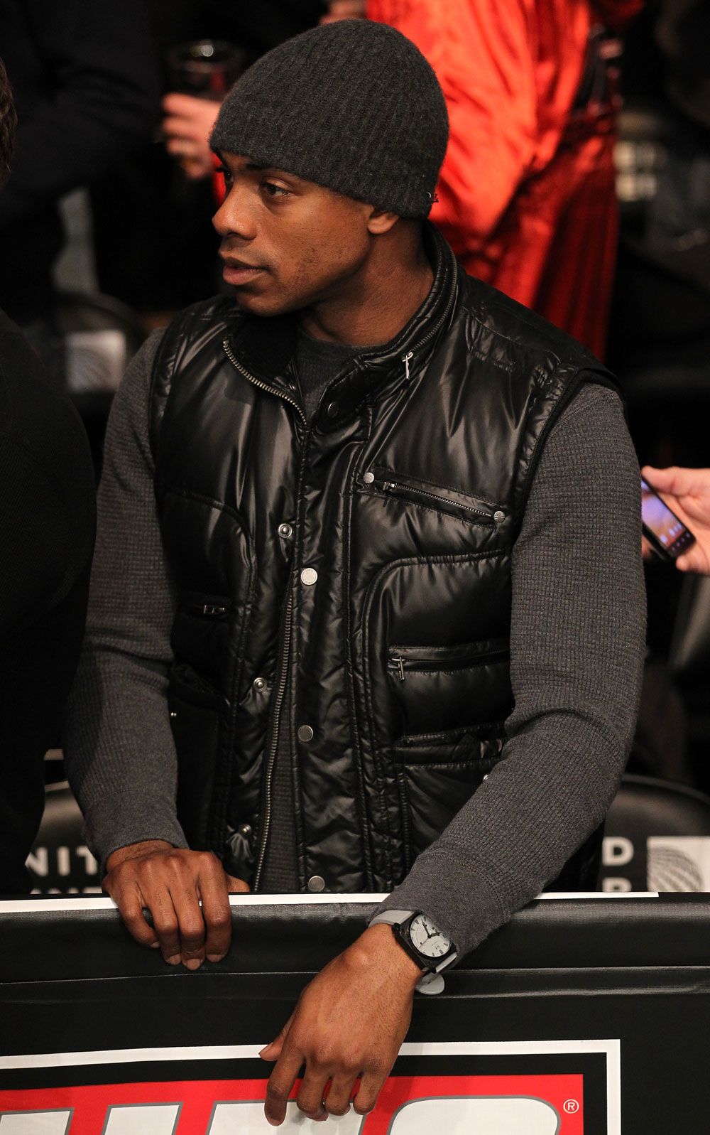 CHICAGO, IL - JANUARY 28:  New York Yankees outfielder Curtis Granderson attends the UFC on FOX event at United Center on January 28, 2012 in Chicago, Illinois.  (Photo by Nick Laham/Zuffa LLC/Zuffa LLC via Getty Images) *** Local Caption *** Curtis Granderson