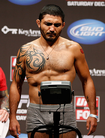 SEATTLE, WA - DECEMBER 07:  Henry Martinez weighs in during the official UFC on FOX weigh in on December 7, 2012 at Key Arena in Seattle, Washington.  (Photo by Josh Hedges/Zuffa LLC/Zuffa LLC via Getty Images)