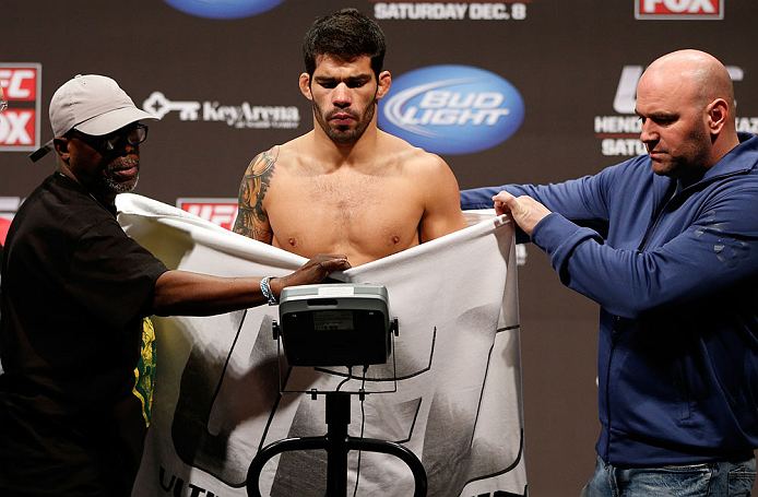 SEATTLE, WA - DECEMBER 07:  Raphael Assuncao weighs in during the official UFC on FOX weigh in on December 7, 2012 at Key Arena in Seattle, Washington.  (Photo by Josh Hedges/Zuffa LLC/Zuffa LLC via Getty Images)