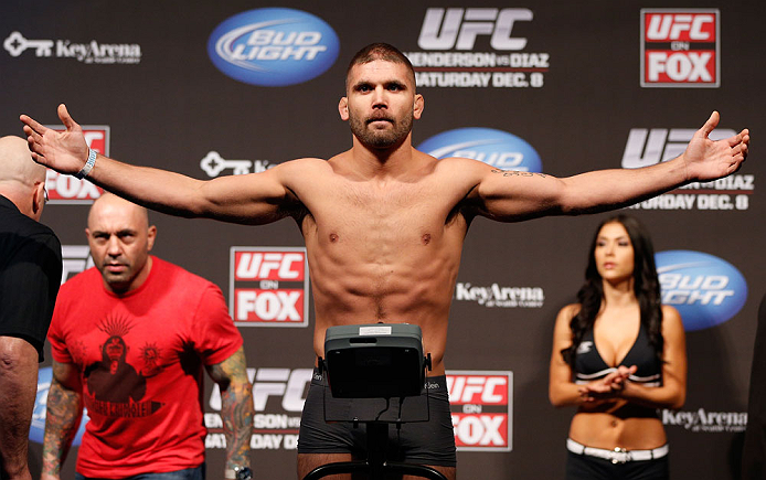 SEATTLE, WA - DECEMBER 07:  Jeremy Stephens weighs in during the official UFC on FOX weigh in on December 7, 2012 at Key Arena in Seattle, Washington.  (Photo by Josh Hedges/Zuffa LLC/Zuffa LLC via Getty Images)