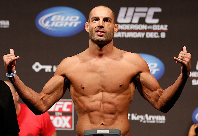 SEATTLE, WA - DECEMBER 07:  Mike Swick weighs in during the official UFC on FOX weigh in on December 7, 2012 at Key Arena in Seattle, Washington.  (Photo by Josh Hedges/Zuffa LLC/Zuffa LLC via Getty Images)