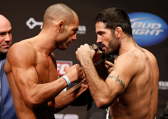 Matt Brown vs. Mike Swick (Photo by Josh Hedges/Zuffa LLC/Zuffa LLC via Getty Images)