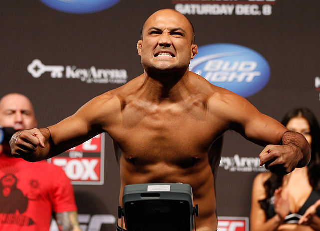 SEATTLE, WA - DECEMBER 07:  BJ Penn weighs in during the official UFC on FOX weigh in on December 7, 2012 at Key Arena in Seattle, Washington.  (Photo by Josh Hedges/Zuffa LLC/Zuffa LLC via Getty Images)