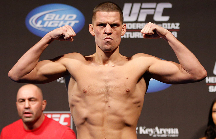 SEATTLE, WA - DECEMBER 07:  Nate Diaz weighs in during the official UFC on FOX weigh in on December 7, 2012 at Key Arena in Seattle, Washington.  (Photo by Josh Hedges/Zuffa LLC/Zuffa LLC via Getty Images)