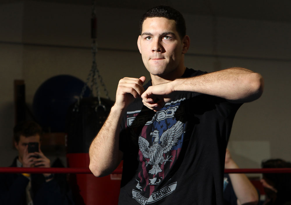 CHICAGO, IL - JANUARY 25: Chris Weidman works out for the media during the UFC on FOX open workouts at the Chicago Boxing Club on January 25, 2012 in Chicago, Illinois. (Photo by Josh Hedges/Zuffa LLC/Zuffa LLC via Getty Images)