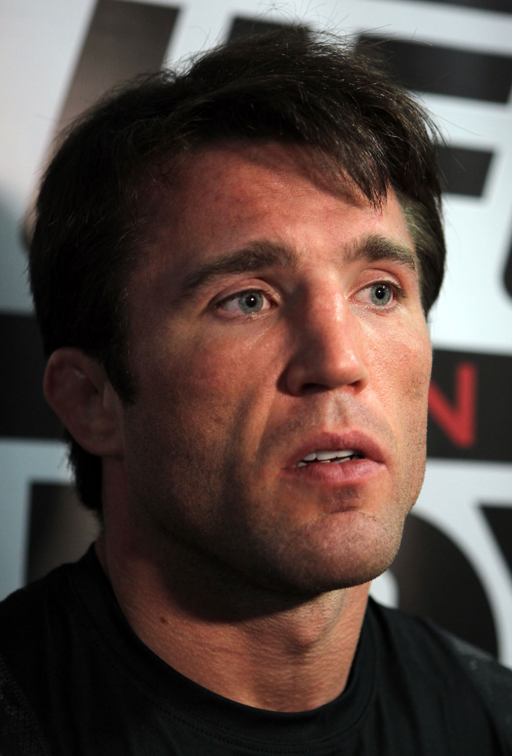CHICAGO, IL - JANUARY 25: Chael Sonnen answers questions from the media during the UFC on FOX open workouts at the Chicago Boxing Club on January 25, 2012 in Chicago, Illinois. (Photo by Josh Hedges/Zuffa LLC/Zuffa LLC via Getty Images)
