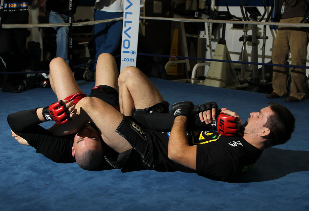 CHICAGO, IL - JANUARY 25: Demian Maia works out for the media during the UFC on FOX open workouts at the Chicago Boxing Club on January 25, 2012 in Chicago, Illinois. (Photo by Josh Hedges/Zuffa LLC/Zuffa LLC via Getty Images)