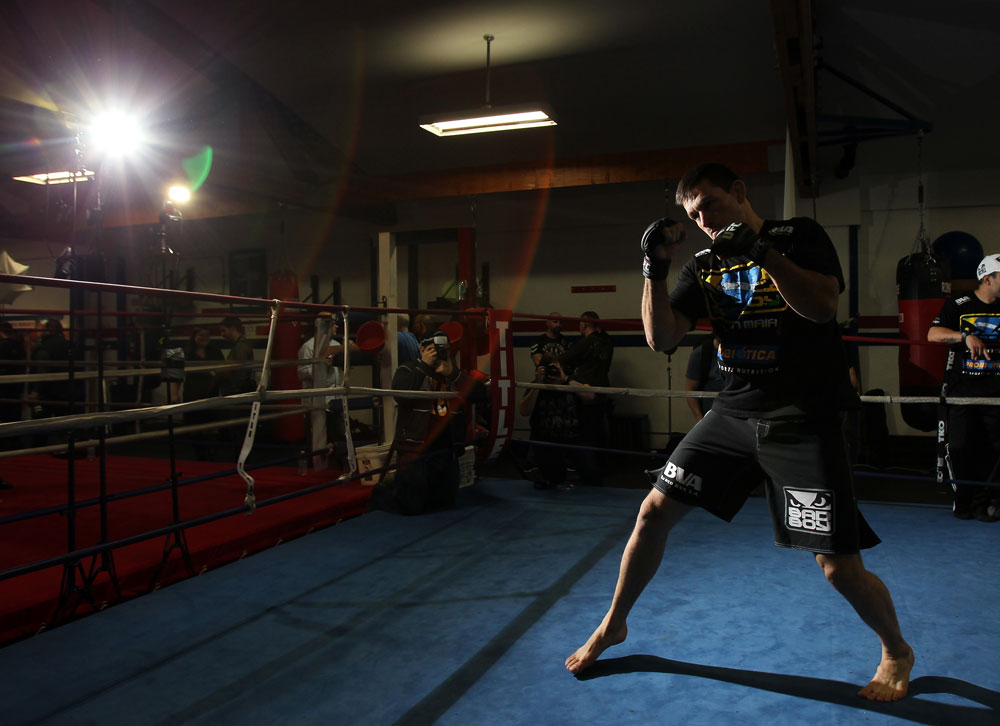 CHICAGO, IL - JANUARY 25: Demian Maia works out for the media during the UFC on FOX open workouts at the Chicago Boxing Club on January 25, 2012 in Chicago, Illinois. (Photo by Josh Hedges/Zuffa LLC/Zuffa LLC via Getty Images)