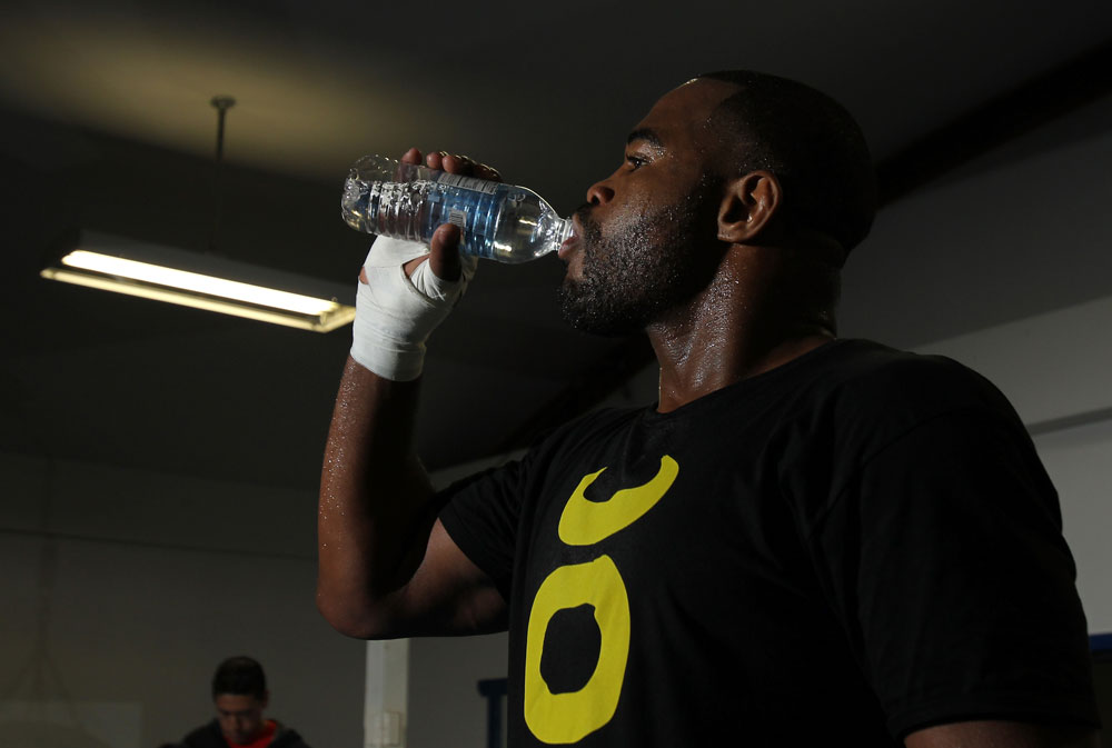CHICAGO, IL - JANUARY 25: Rashad Evans works out for the media during the UFC on FOX open workouts at the Chicago Boxing Club on January 25, 2012 in Chicago, Illinois. (Photo by Josh Hedges/Zuffa LLC/Zuffa LLC via Getty Images)
