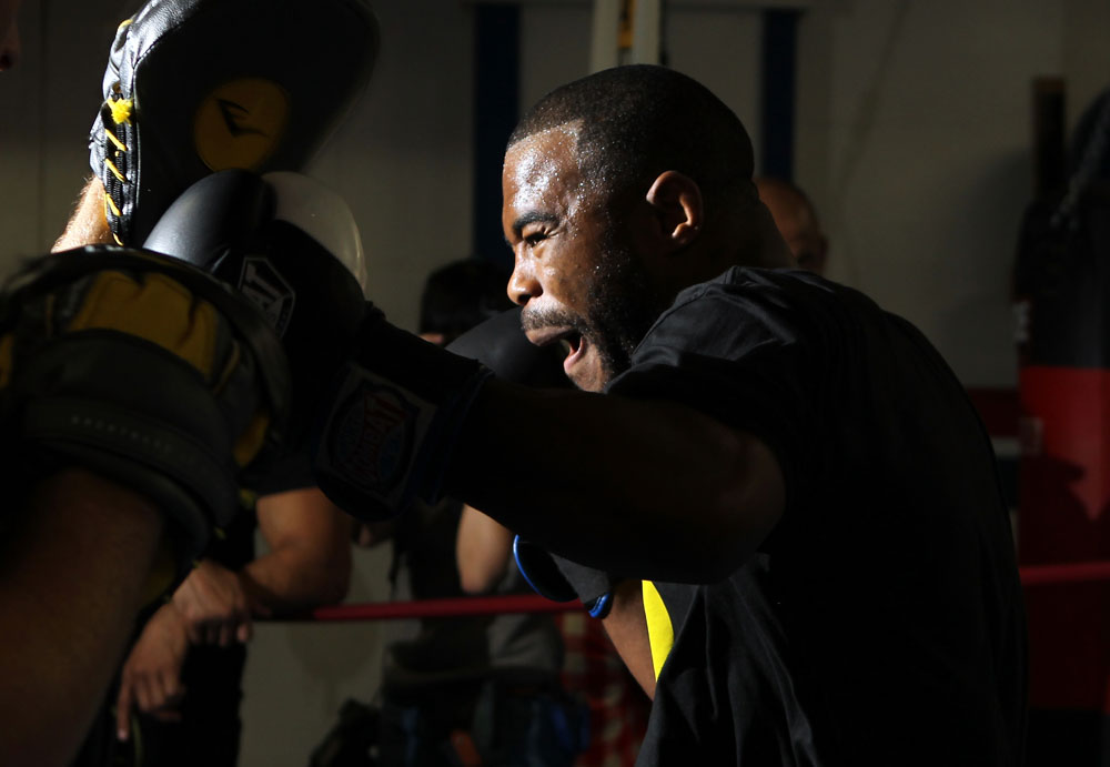 CHICAGO, IL - JANUARY 25: Rashad Evans works out for the media during the UFC on FOX open workouts at the Chicago Boxing Club on January 25, 2012 in Chicago, Illinois. (Photo by Josh Hedges/Zuffa LLC/Zuffa LLC via Getty Images)