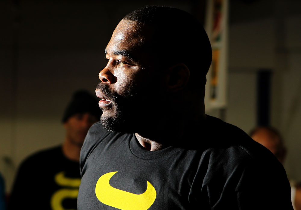 CHICAGO, IL - JANUARY 25: Rashad Evans works out for the media during the UFC on FOX open workouts at the Chicago Boxing Club on January 25, 2012 in Chicago, Illinois. (Photo by Josh Hedges/Zuffa LLC/Zuffa LLC via Getty Images)