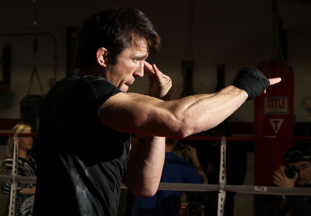CHICAGO, IL - JANUARY 25: Chael Sonnen works out for the media during the UFC on FOX open workouts at the Chicago Boxing Club on January 25, 2012 in Chicago, Illinois. (Photo by Josh Hedges/Zuffa LLC/Zuffa LLC via Getty Images)