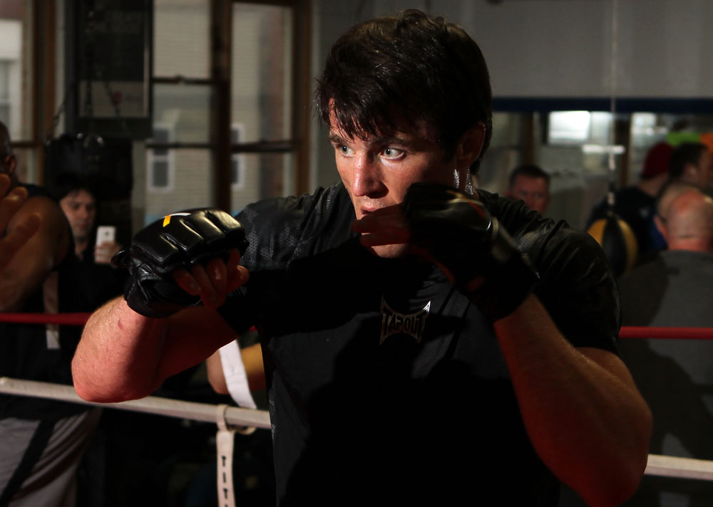 CHICAGO, IL - JANUARY 25: Chael Sonnen works out for the media during the UFC on FOX open workouts at the Chicago Boxing Club on January 25, 2012 in Chicago, Illinois. (Photo by Josh Hedges/Zuffa LLC/Zuffa LLC via Getty Images)