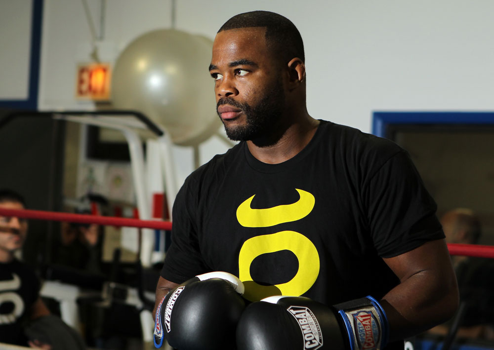 CHICAGO, IL - JANUARY 25: Rashad Evans works out for the media during the UFC on FOX open workouts at the Chicago Boxing Club on January 25, 2012 in Chicago, Illinois. (Photo by Josh Hedges/Zuffa LLC/Zuffa LLC via Getty Images)