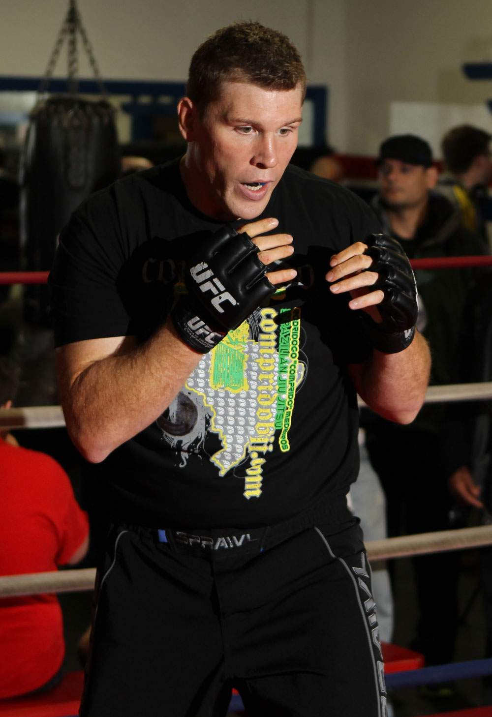 CHICAGO, IL - JANUARY 25: Mike Russow works out for the media during the UFC on FOX open workouts at the Chicago Boxing Club on January 25, 2012 in Chicago, Illinois. (Photo by Josh Hedges/Zuffa LLC/Zuffa LLC via Getty Images)