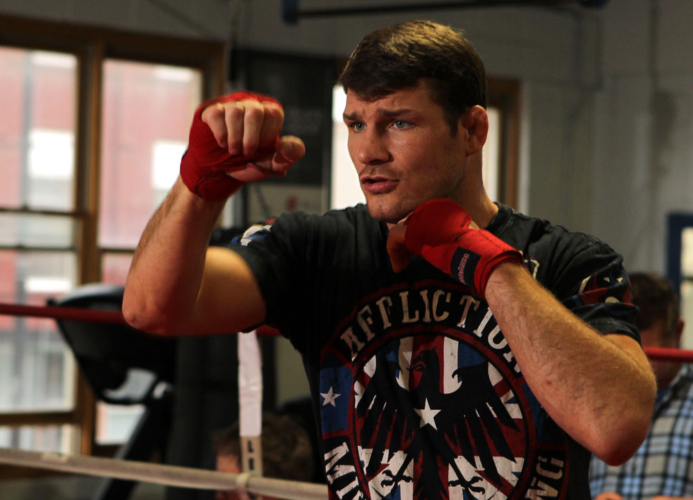 CHICAGO, IL - JANUARY 25: Michael Bisping works out for the media during the UFC on FOX open workouts at the Chicago Boxing Club on January 25, 2012 in Chicago, Illinois. (Photo by Josh Hedges/Zuffa LLC/Zuffa LLC via Getty Images)