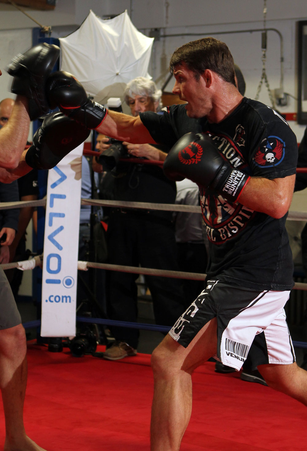 CHICAGO, IL - JANUARY 25: Michael Bisping works out for the media during the UFC on FOX open workouts at the Chicago Boxing Club on January 25, 2012 in Chicago, Illinois. (Photo by Josh Hedges/Zuffa LLC/Zuffa LLC via Getty Images)