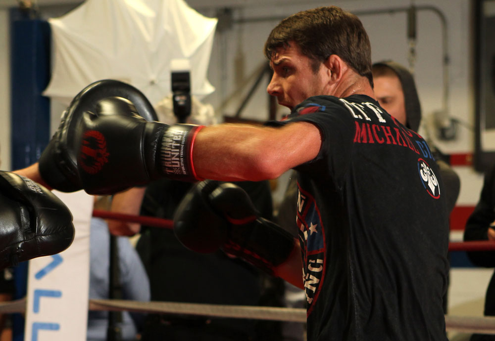 CHICAGO, IL - JANUARY 25: Michael Bisping works out for the media during the UFC on FOX open workouts at the Chicago Boxing Club on January 25, 2012 in Chicago, Illinois. (Photo by Josh Hedges/Zuffa LLC/Zuffa LLC via Getty Images)