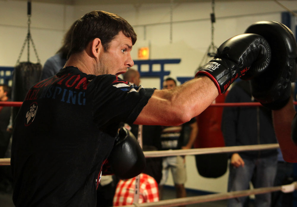 CHICAGO, IL - JANUARY 25: Michael Bisping works out for the media during the UFC on FOX open workouts at the Chicago Boxing Club on January 25, 2012 in Chicago, Illinois. (Photo by Josh Hedges/Zuffa LLC/Zuffa LLC via Getty Images)