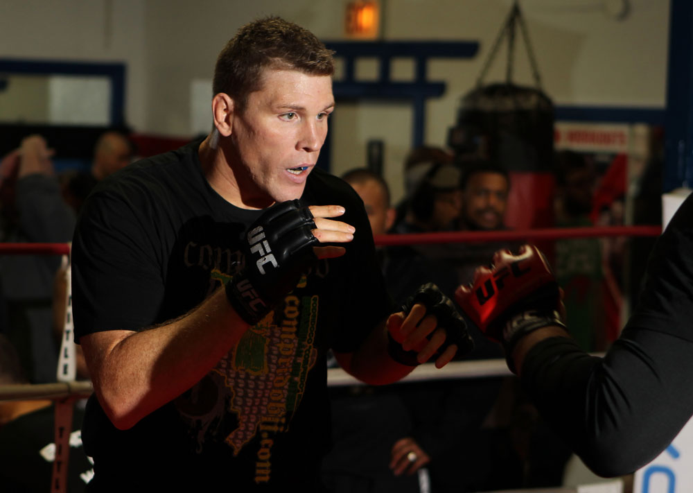 CHICAGO, IL - JANUARY 25: Mike Russow works out for the media during the UFC on FOX open workouts at the Chicago Boxing Club on January 25, 2012 in Chicago, Illinois. (Photo by Josh Hedges/Zuffa LLC/Zuffa LLC via Getty Images)