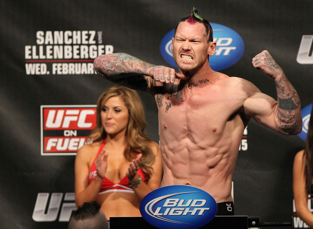 OMAHA, NE - FEBRUARY 14:  Sean Loeffler weighs in during the UFC on FUEL TV weigh in event at Omaha Civic Auditorium on February 14, 2012 in Omaha, Nebraska.  (Photo by Josh Hedges/Zuffa LLC/Zuffa LLC via Getty Images) *** Local Caption *** Sean Loeffler