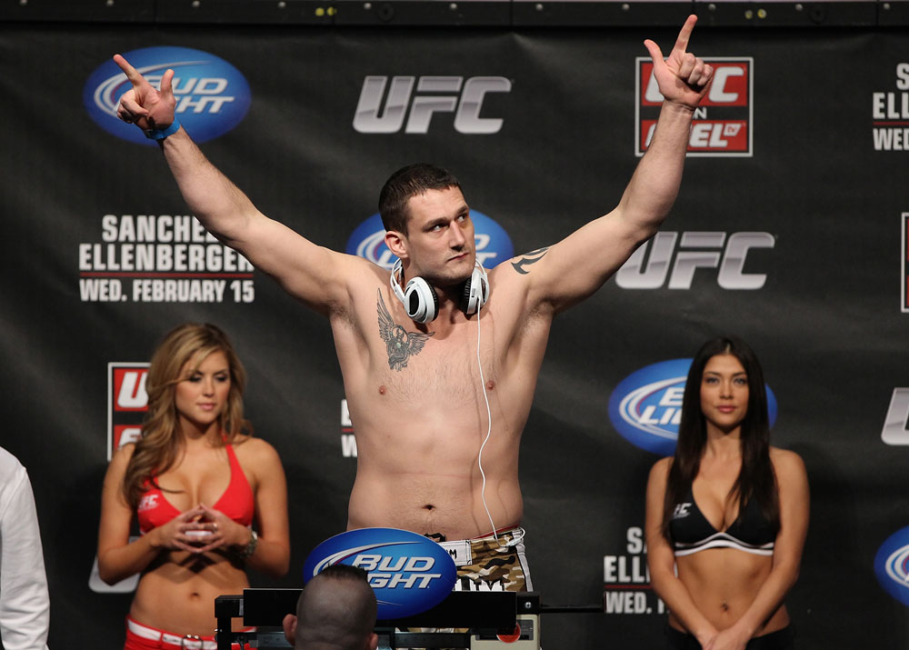 OMAHA, NE - FEBRUARY 14:  Phil De Fries weighs in during the UFC on FUEL TV weigh in event at Omaha Civic Auditorium on February 14, 2012 in Omaha, Nebraska.  (Photo by Josh Hedges/Zuffa LLC/Zuffa LLC via Getty Images) *** Local Caption *** Phil De Fries