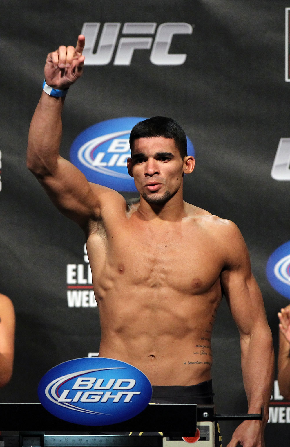 OMAHA, NE - FEBRUARY 14:  Ronny Markes weighs in during the UFC on FUEL TV weigh in event at Omaha Civic Auditorium on February 14, 2012 in Omaha, Nebraska.  (Photo by Josh Hedges/Zuffa LLC/Zuffa LLC via Getty Images) *** Local Caption *** Ronny Markes