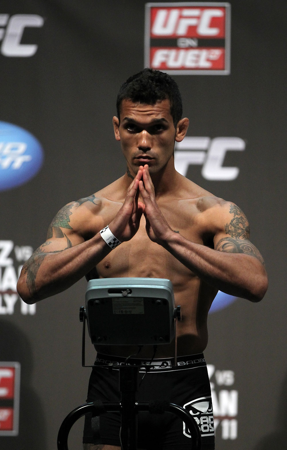 SAN JOSE, CA - JULY 10:   Vaughn Lee makes weight during the UFC on Fuel TV weigh in at HP Pavilion on July 10, 2012 in San Jose, California.  (Photo by Josh Hedges/Zuffa LLC/Zuffa LLC via Getty Images)