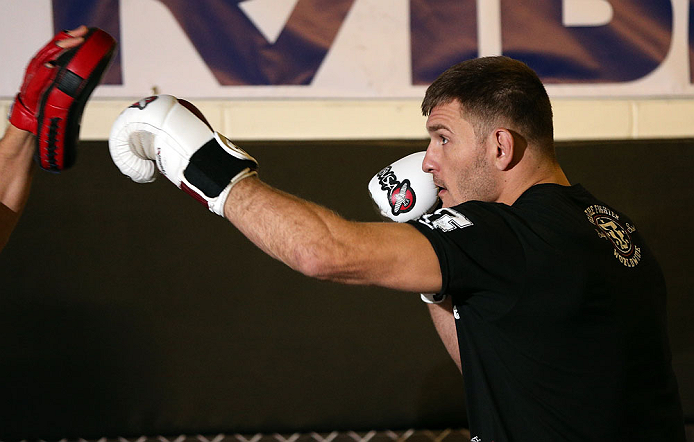 NOTTINGHAM, ENGLAND - SEPTEMBER 26: Stipe Miocic works out for the media during an open workout session at Gym Combat on September 26, 2012 in Nottingham, England. (Photo by Josh Hedges/Zuffa LLC/Zuffa LLC via Getty Images)