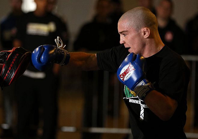 NOTTINGHAM, ENGLAND - SEPTEMBER 26: Andy Ogle works out for the media during an open workout session at Gym Combat on September 26, 2012 in Nottingham, England. (Photo by Josh Hedges/Zuffa LLC/Zuffa LLC via Getty Images)