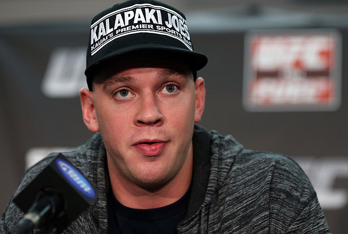 NOTTINGHAM, ENGLAND - SEPTEMBER 27:  Stefan Struve interacts with media during a UFC press conference at the Hilton Hotel on September 27, 2012 in Nottingham, England.  (Photo by Josh Hedges/Zuffa LLC/Zuffa LLC via Getty Images)