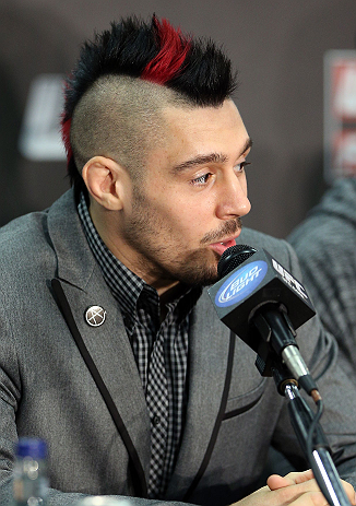 NOTTINGHAM, ENGLAND - SEPTEMBER 27:  Dan Hardy interacts with media during a UFC press conference at the Hilton Hotel on September 27, 2012 in Nottingham, England.  (Photo by Josh Hedges/Zuffa LLC/Zuffa LLC via Getty Images)
