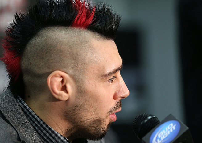 NOTTINGHAM, ENGLAND - SEPTEMBER 27:  Dan Hardy interacts with media during a UFC press conference at the Hilton Hotel on September 27, 2012 in Nottingham, England.  (Photo by Josh Hedges/Zuffa LLC/Zuffa LLC via Getty Images)