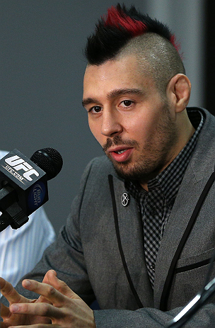 NOTTINGHAM, ENGLAND - SEPTEMBER 27:  Dan Hardy interacts with media during a UFC press conference at the Hilton Hotel on September 27, 2012 in Nottingham, England.  (Photo by Josh Hedges/Zuffa LLC/Zuffa LLC via Getty Images)