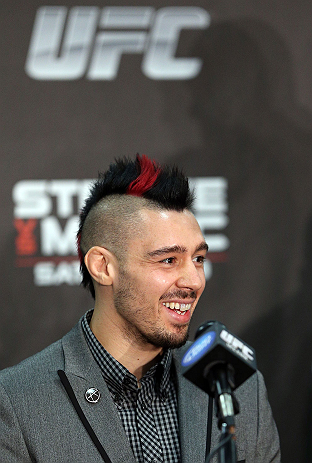 NOTTINGHAM, ENGLAND - SEPTEMBER 27:  Dan Hardy interacts with media during a UFC press conference at the Hilton Hotel on September 27, 2012 in Nottingham, England.  (Photo by Josh Hedges/Zuffa LLC/Zuffa LLC via Getty Images)