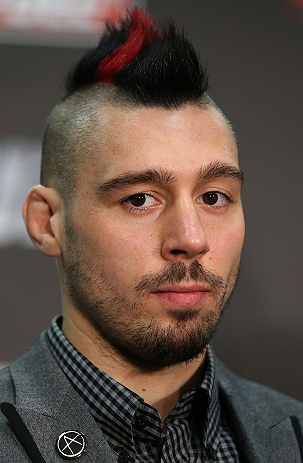NOTTINGHAM, ENGLAND - SEPTEMBER 27:  Dan Hardy interacts with media during a UFC press conference at the Hilton Hotel on September 27, 2012 in Nottingham, England.  (Photo by Josh Hedges/Zuffa LLC/Zuffa LLC via Getty Images)