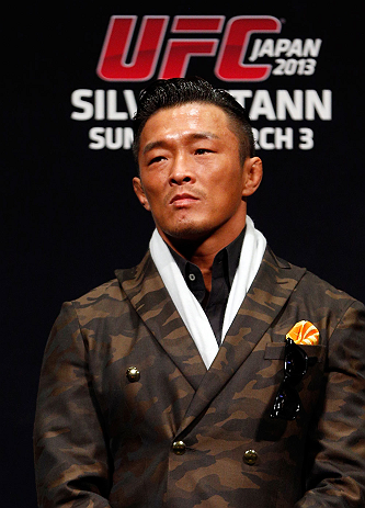 SAITAMA, JAPAN - MARCH 02: Yoshihiro Akiyama interacts with fans during a Q&A session before the UFC on FUEL TV weigh-in at Saitama Super Arena on March 2, 2013 in Saitama, Japan. (Photo by Josh Hedges/Zuffa LLC/Zuffa LLC via Getty Images)