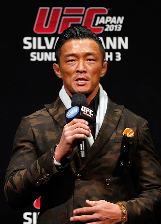 SAITAMA, JAPAN - MARCH 02: Yoshihiro Akiyama interacts with fans during a Q&A session before the UFC on FUEL TV weigh-in at Saitama Super Arena on March 2, 2013 in Saitama, Japan. (Photo by Josh Hedges/Zuffa LLC/Zuffa LLC via Getty Images)