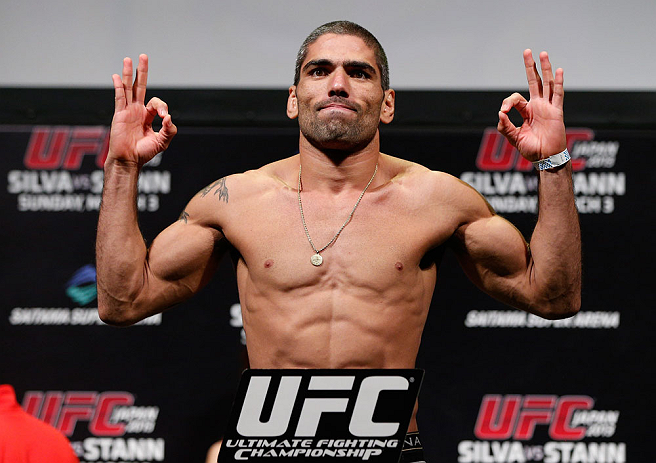 SAITAMA, JAPAN - MARCH 02: Marcelo Guimaraes weighs in during the UFC on FUEL TV weigh-in at Saitama Super Arena on March 2, 2013 in Saitama, Japan. (Photo by Josh Hedges/Zuffa LLC/Zuffa LLC via Getty Images)