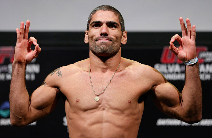 SAITAMA, JAPAN - MARCH 02: Marcelo Guimaraes weighs in during the UFC on FUEL TV weigh-in at Saitama Super Arena on March 2, 2013 in Saitama, Japan. (Photo by Josh Hedges/Zuffa LLC/Zuffa LLC via Getty Images)