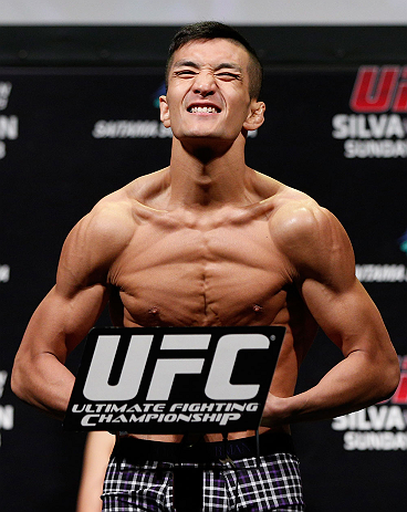 SAITAMA, JAPAN - MARCH 02: Kyung Ho Kang weighs in during the UFC on FUEL TV weigh-in at Saitama Super Arena on March 2, 2013 in Saitama, Japan. (Photo by Josh Hedges/Zuffa LLC/Zuffa LLC via Getty Images)