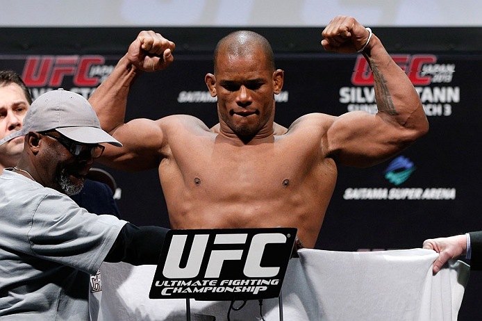 SAITAMA, JAPAN - MARCH 02: Hector Lombard weighs in during the UFC on FUEL TV weigh-in at Saitama Super Arena on March 2, 2013 in Saitama, Japan. (Photo by Josh Hedges/Zuffa LLC/Zuffa LLC via Getty Images)