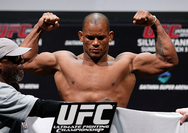 SAITAMA, JAPAN - MARCH 02: Hector Lombard weighs in during the UFC on FUEL TV weigh-in at Saitama Super Arena on March 2, 2013 in Saitama, Japan. (Photo by Josh Hedges/Zuffa LLC/Zuffa LLC via Getty Images)