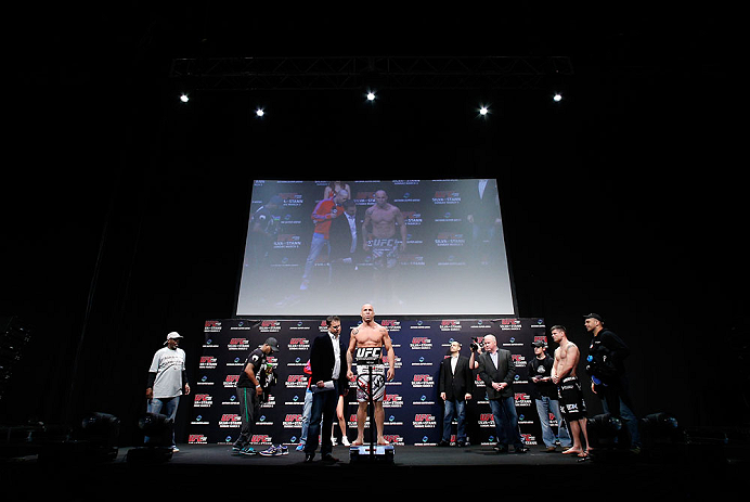 SAITAMA, JAPAN - MARCH 02: Wanderlei Silva weighs in during the UFC on FUEL TV weigh-in at Saitama Super Arena on March 2, 2013 in Saitama, Japan. (Photo by Josh Hedges/Zuffa LLC/Zuffa LLC via Getty Images)