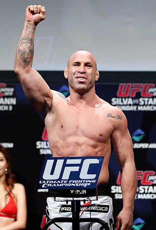SAITAMA, JAPAN - MARCH 02: Wanderlei Silva weighs in during the UFC on FUEL TV weigh-in at Saitama Super Arena on March 2, 2013 in Saitama, Japan. (Photo by Josh Hedges/Zuffa LLC/Zuffa LLC via Getty Images)