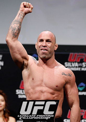 SAITAMA, JAPAN - MARCH 02: Wanderlei Silva weighs in during the UFC on FUEL TV weigh-in at Saitama Super Arena on March 2, 2013 in Saitama, Japan. (Photo by Josh Hedges/Zuffa LLC/Zuffa LLC via Getty Images)