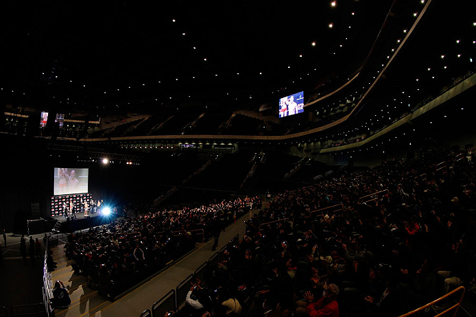 SAITAMA, JAPAN - MARCH 02: A general view of the arena as Wanderlei Silva weighs in during the UFC on FUEL TV weigh-in at Saitama Super Arena on March 2, 2013 in Saitama, Japan. (Photo by Josh Hedges/Zuffa LLC/Zuffa LLC via Getty Images)